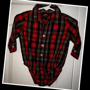 3/$20 Wrangler 3-6m Baby Boy Flannel Onesie🍃EUC🍂